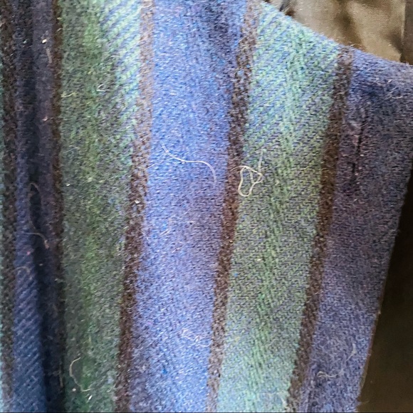 E.H. Woods Blue Green Striped Cropped Button Up Blazer Size 14 - Picture 10 of 11